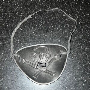 Black Skull Crossbones Plastic Pirate Costume Eye Patch